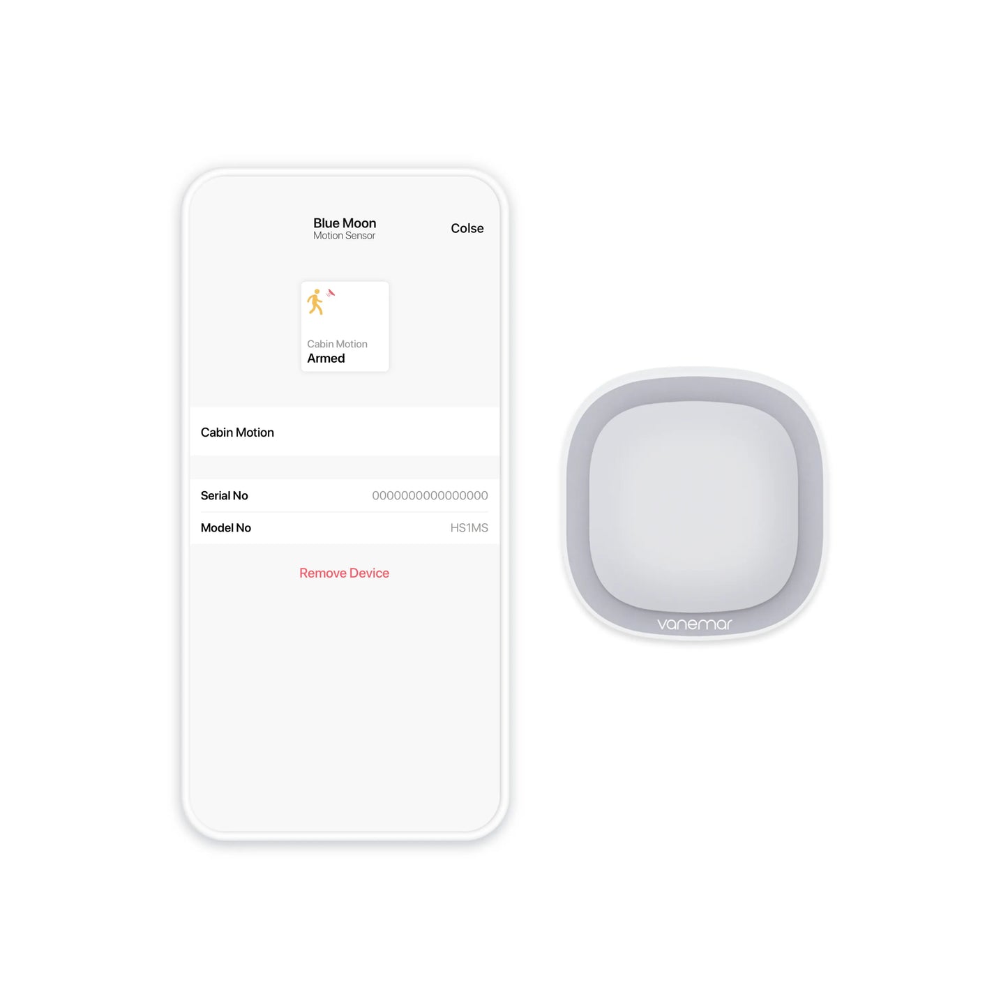 Vanemar Wireless Motion Sensor with mobile app