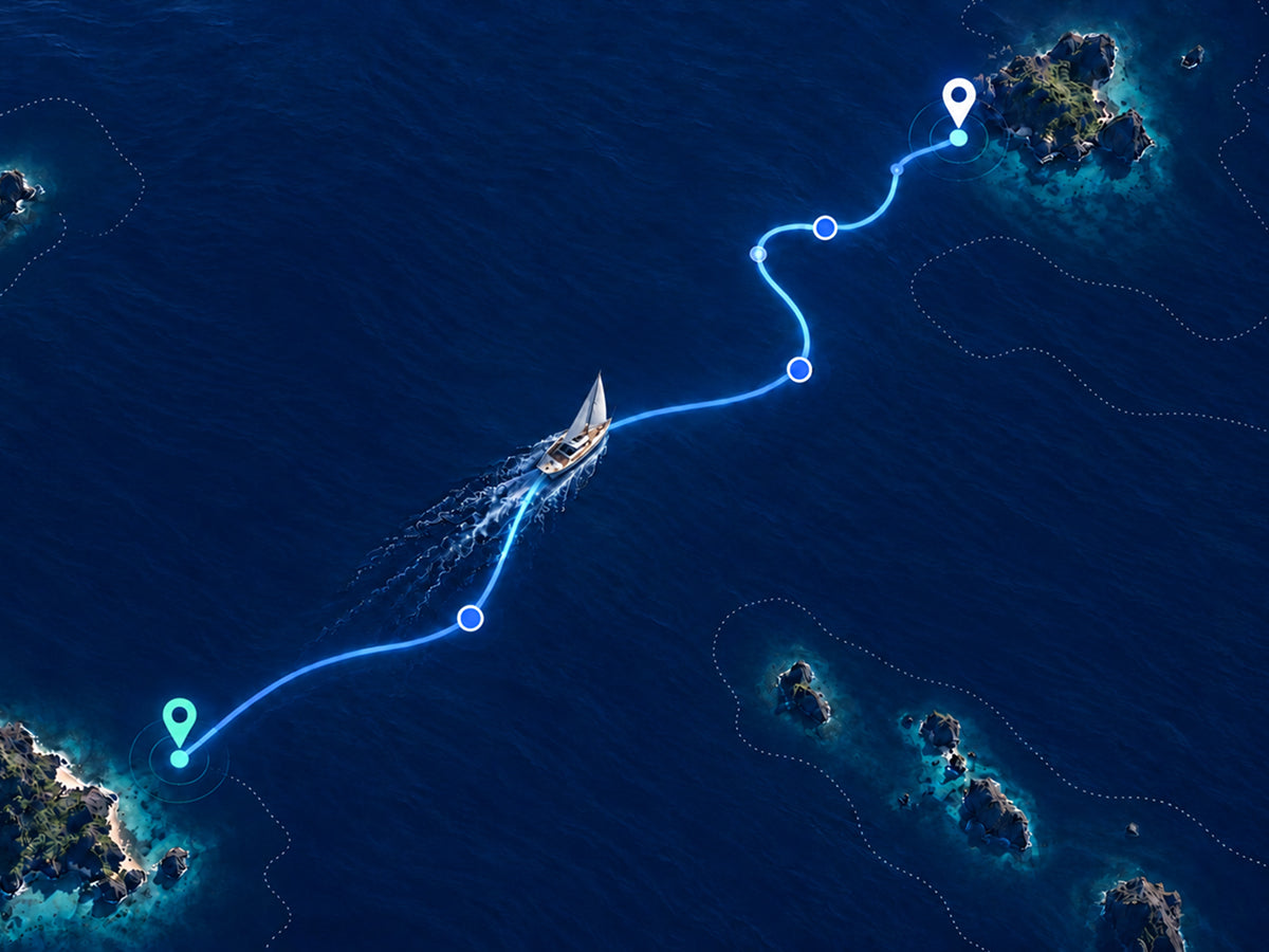 Boat GPS position and trip track in the Vanemar app