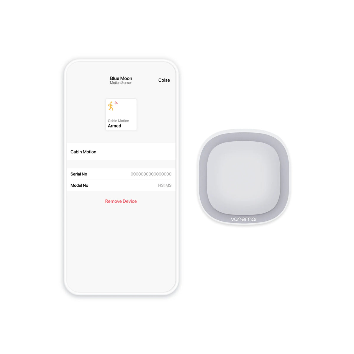 Vanemar Wireless Motion Sensor with mobile app