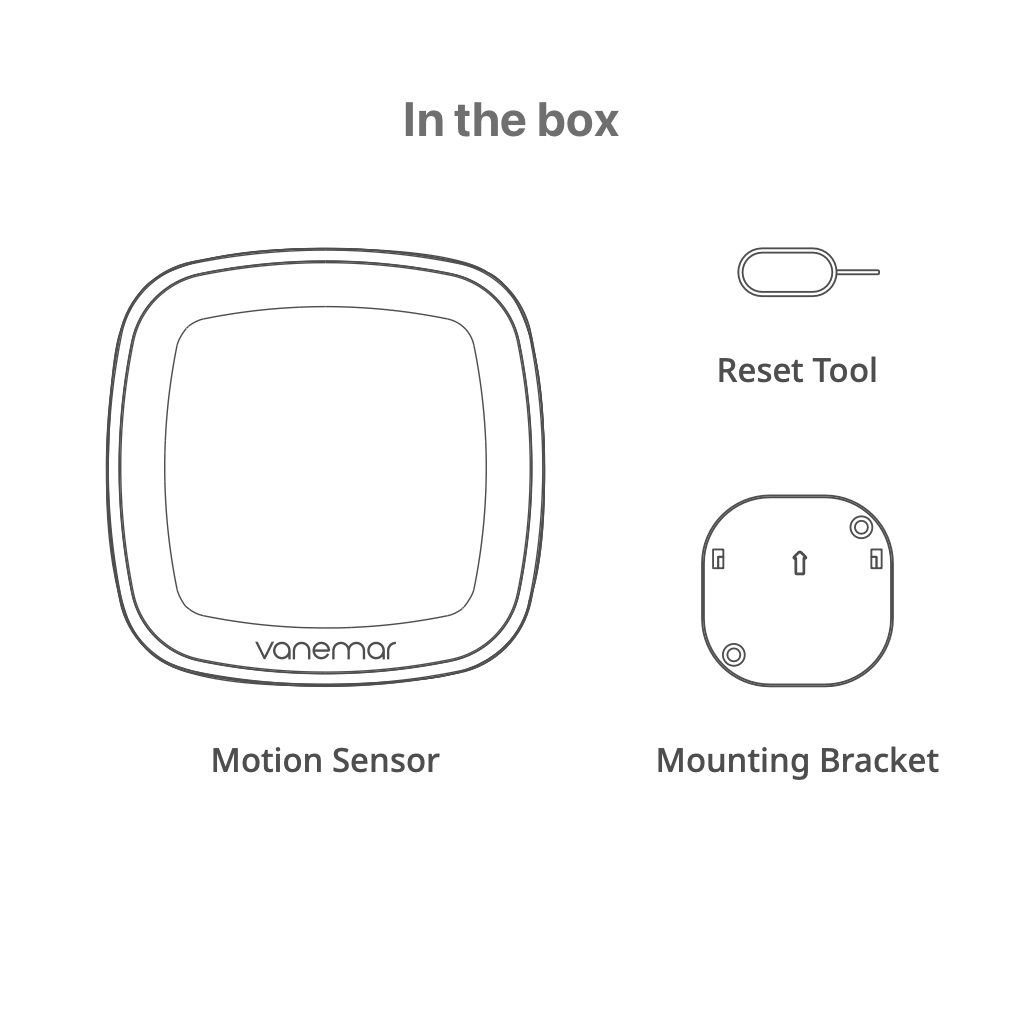 Vanemar Wireless Motion Sensor Boat Alarm package contents.